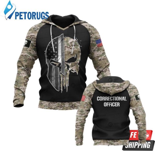 Spartan Correctional Officer Camo 3D Hoodie