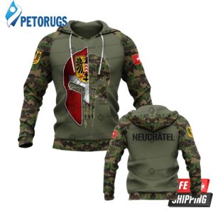 Spartan Neuchatel Swiss Camo Army Blue 3D Hoodie