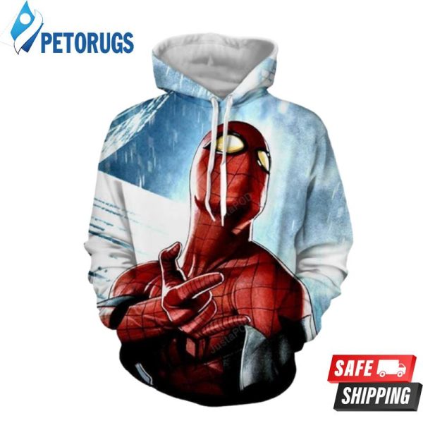 Spiderman In Snow Fall 3D Hoodie