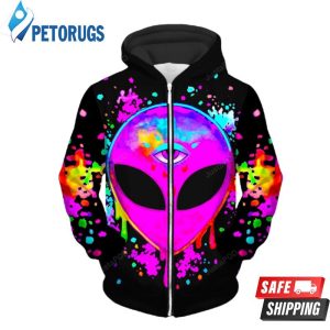 Splatter Alien Pink Up 3D Hoodie