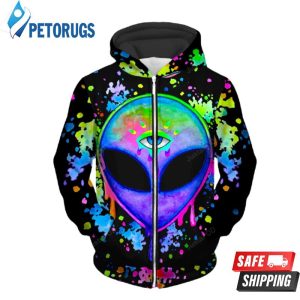 Splatter Alien Up 3D Hoodie