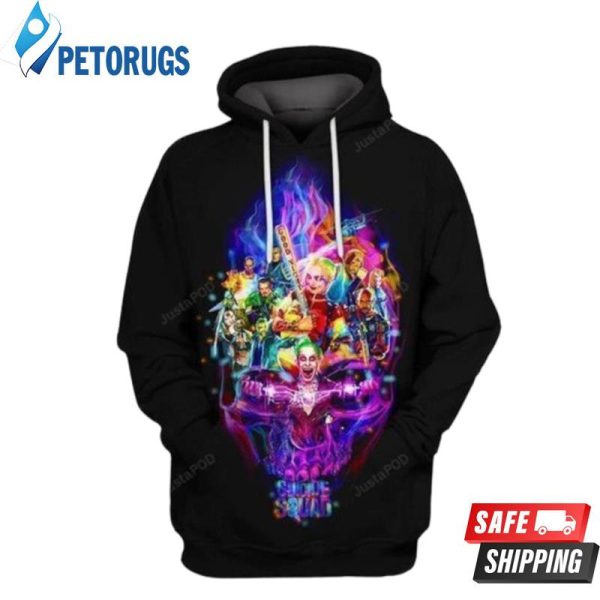 Suicide Squad Skull Joker Harley Quinn 3D Hoodie