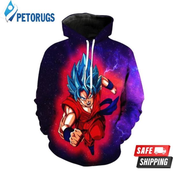 Super Saiyan God Super Saiyan Goku In Space Dragon Ball Z 3D Hoodie