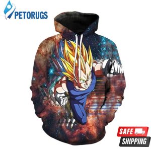 Super Saiyan Vegeta In Space Dragon Ball Z 3D Hoodie