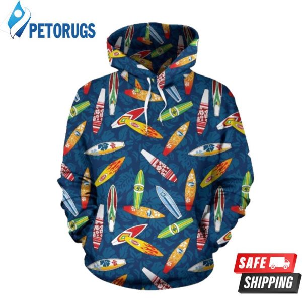 Surfboard Pattern 3D Hoodie