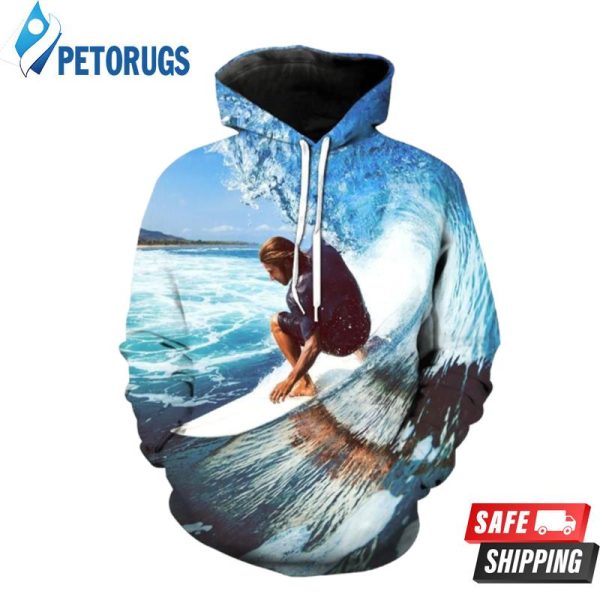 Surfing The Waves 3D Hoodie