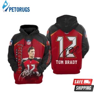 Tampa Bay Buccaneers Number 12 Tom Brady 3D Hoodie