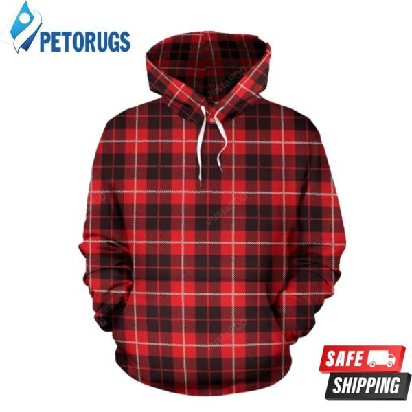 Tartan Scottish Royal Stewart Red Plaids 3D Hoodie