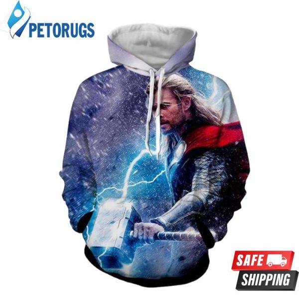 Thor Angry Thor With Mjonir 3D Hoodie