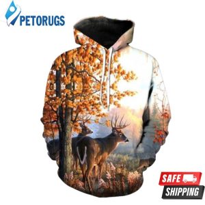 Tree Deer And Pered Custom Tree Deer Graphic 3D Hoodie