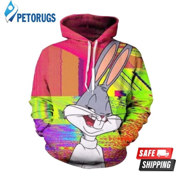 Trippy Bugs Bunny And Pered Custom Trippy Bugs Bunny Graphic 3D Hoodie