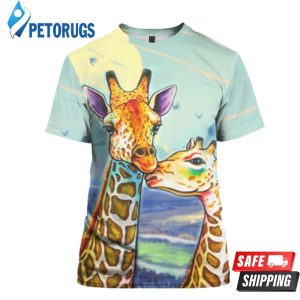 Two Giraffes In The Forest 3D Hoodie