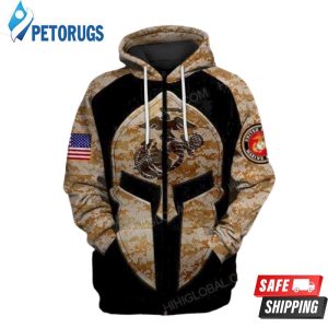 United State Marine Knight Camouflage Pattern 3D Hoodie