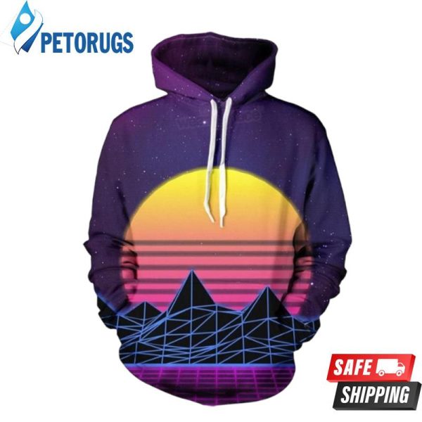 Vaporwave Sunset All Over 3D Hoodie