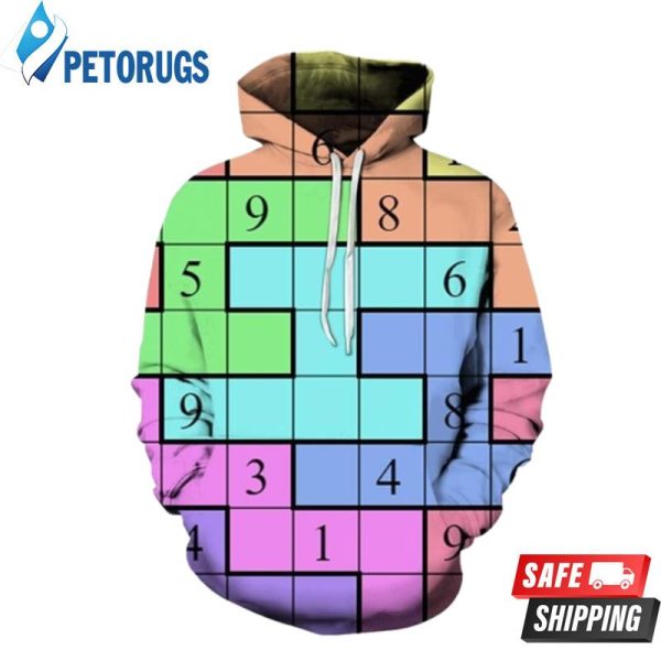 Vibrant Sudoku 3D Hoodie