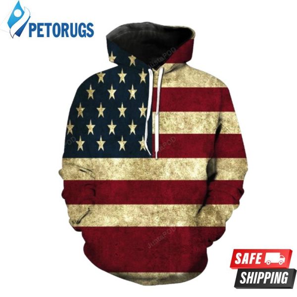 Vintage American Flag 3D Hoodie