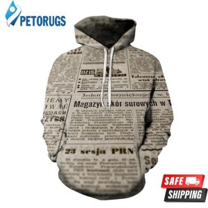 Vintage Newspaper 3D Hoodie