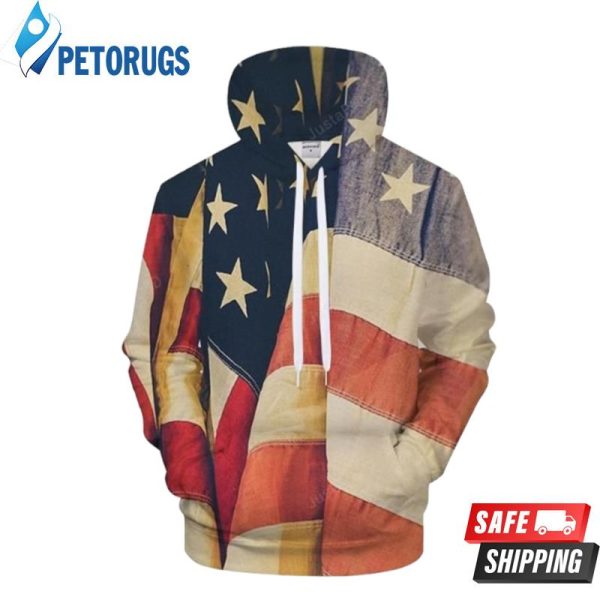 Vintage United States Flag 3D Hoodie