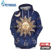 Vintage Zodiacal Astronomical Clock 3D Hoodie