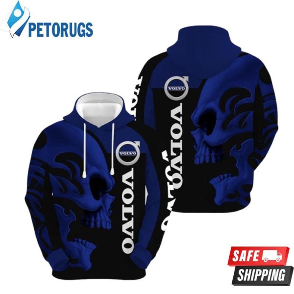 Volvo Skull Black Blue 3D Hoodie