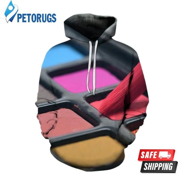 Water Colors Pallet 3D Hoodie