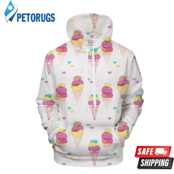 Watercolor Ice Cream 3D Hoodie