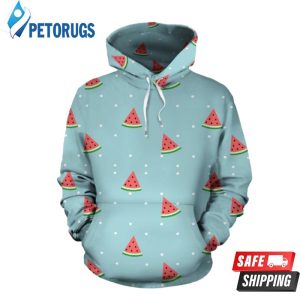 Watermelon Piece Polka Dot Blue Pattern 3D Hoodie