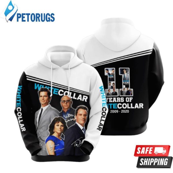 White Collar 3D Hoodie