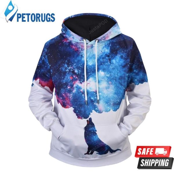 White Galaxy Digital S 3D Hoodie