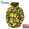 Yellow Monarch Butterfly Pattern 3D Hoodie