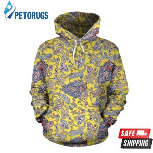 Yellow Paisley Pattern 3D Hoodie