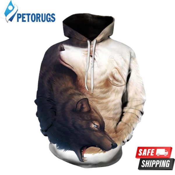 Ying Yang Wolf 3D Hoodie