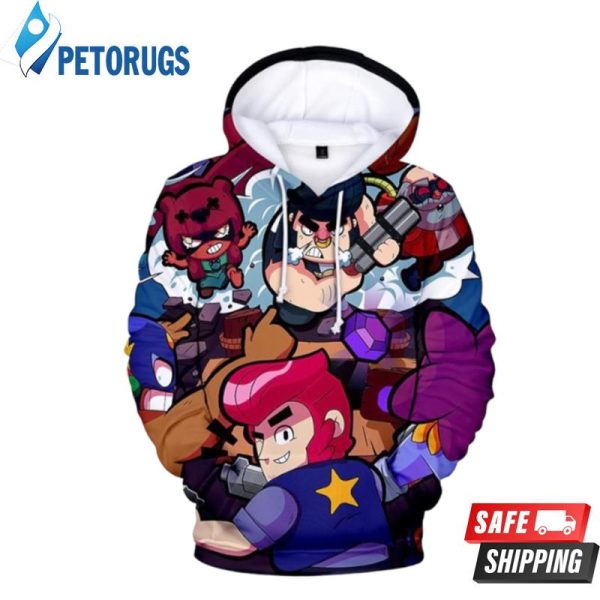 Youth Cute Brawl Stars Hip Hop 3D Hoodie