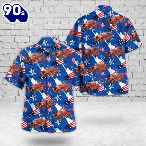 1923 La France Fire Engine 4th Of July Hawaiian Shirt