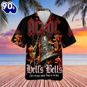 3D Ac-Dc Poster Unisex Hawaiian…