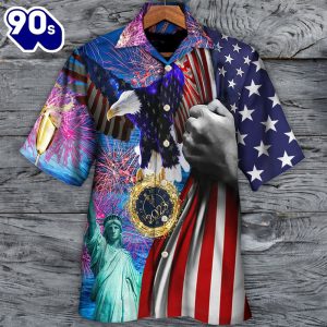 4th Of July America 2023 New Year New America Aloha Button Up Hawaiian Shirt