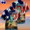 4th Of July America Happy Day Freedom America Aloha Button Up Hawaiian Shirt