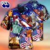 4th Of July America Independence Day Aloha Button Up Hawaiian Shirt