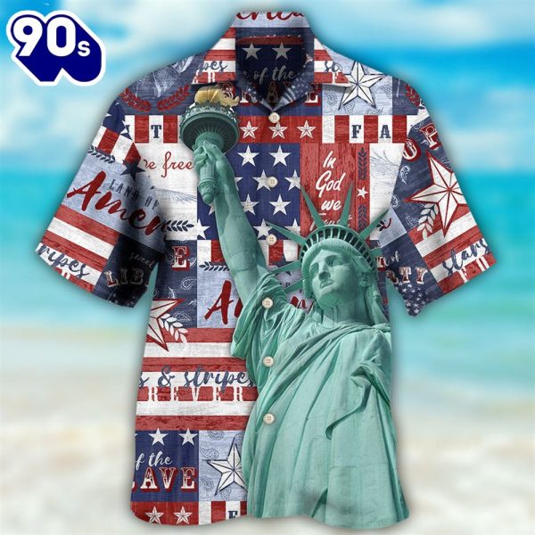 4th Of July America Live Free Aloha Button Up Hawaiian Shirt