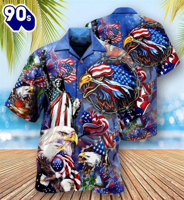 4th Of July America My Heat Beats True To My Country Patriotism Aloha Button Up Hawaiian Shirt