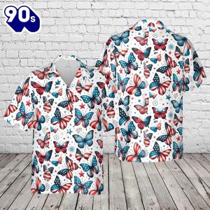 4th Of July Butterflies Hawaiian Shirt