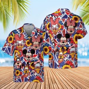 4th Of July Hawaiian Shirts Disney Mickey And Friends Aloha Button Up Shirt