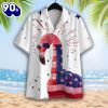 4th Of July USA Flag Flamingo Button Up Summer Beach Flamingo Aloha Hawaiian Shirt