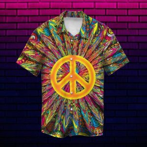 A Peaceful Hippie Hawaiian Shirt Beachwear For Men Gifts For Young Adults