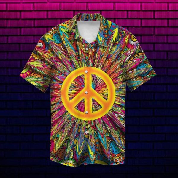 A Peaceful Hippie Hawaiian Shirt Beachwear For Men Gifts For Young Adults