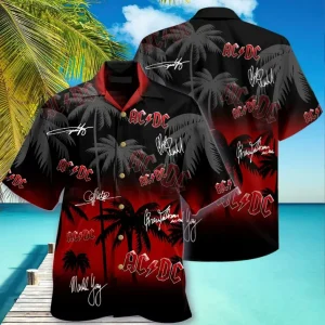 AC DC Band Signatures Hawaiian Shirts