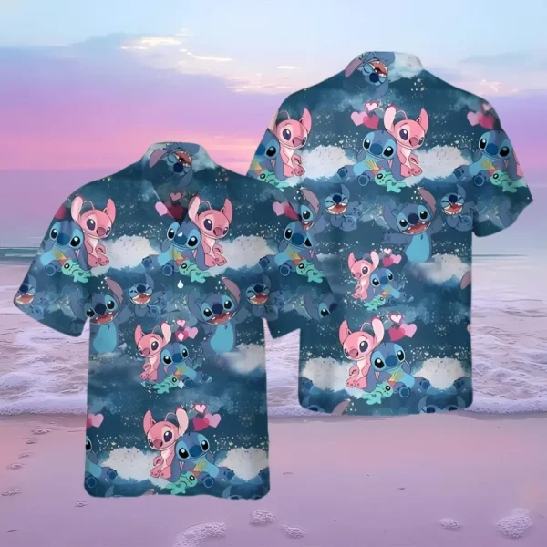 All Over Print Vintage Summer Lilo And Stitch Aloha Hawaiian Shirt