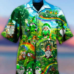 Amazing Irish Gnomes So Cute On St Patrick Day Green Aloha Hawaiian Shirts