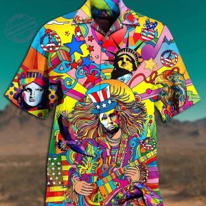 America Fullcolor 3d Hippie Hawaiian Shirt Beachwear For Men Gifts For Young Adults