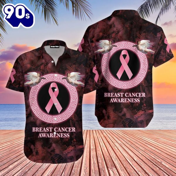 Angel Breast Cancer Awareness Hawaiian Shirt For Men amp Women Adult